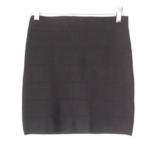 Bebe Black Bandaged Miniskirt